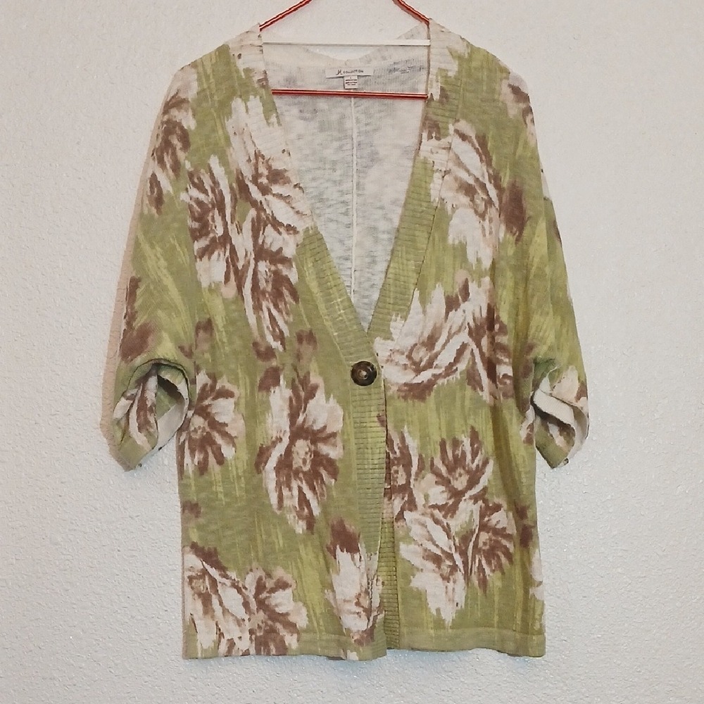 Make Offer! JM Collection Women's Floral Button-Up Cardigan L
